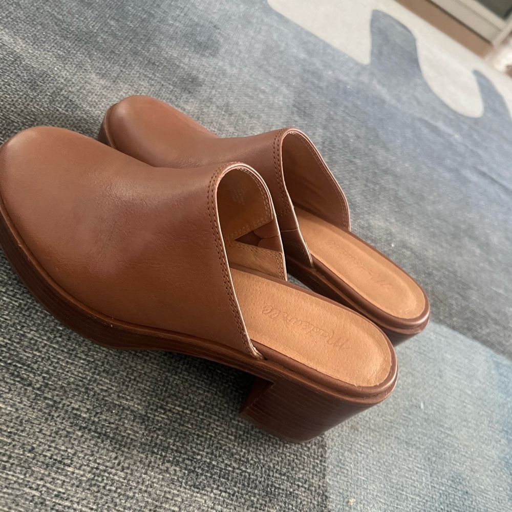 Madewell Cognac Leather Platform Clog